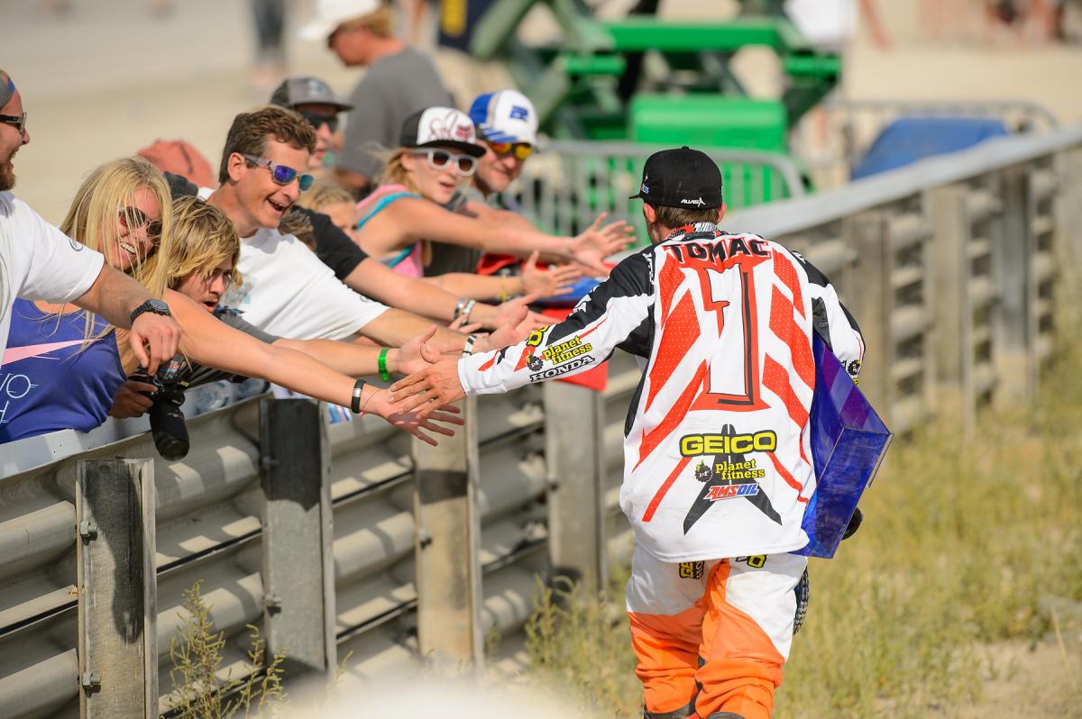 Tomac's first public appearance as the new 250MX Champ. He earned it!