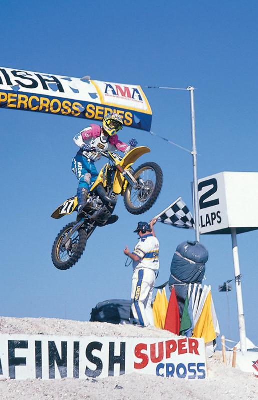 Denny Stephenson crushing the Daytona Supercross on an RM125.