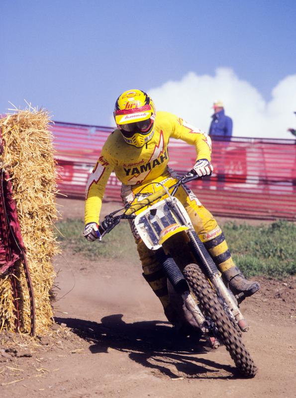 This is Bob Hannah during his comeback year in 1981, running #100 and looking to run people over.