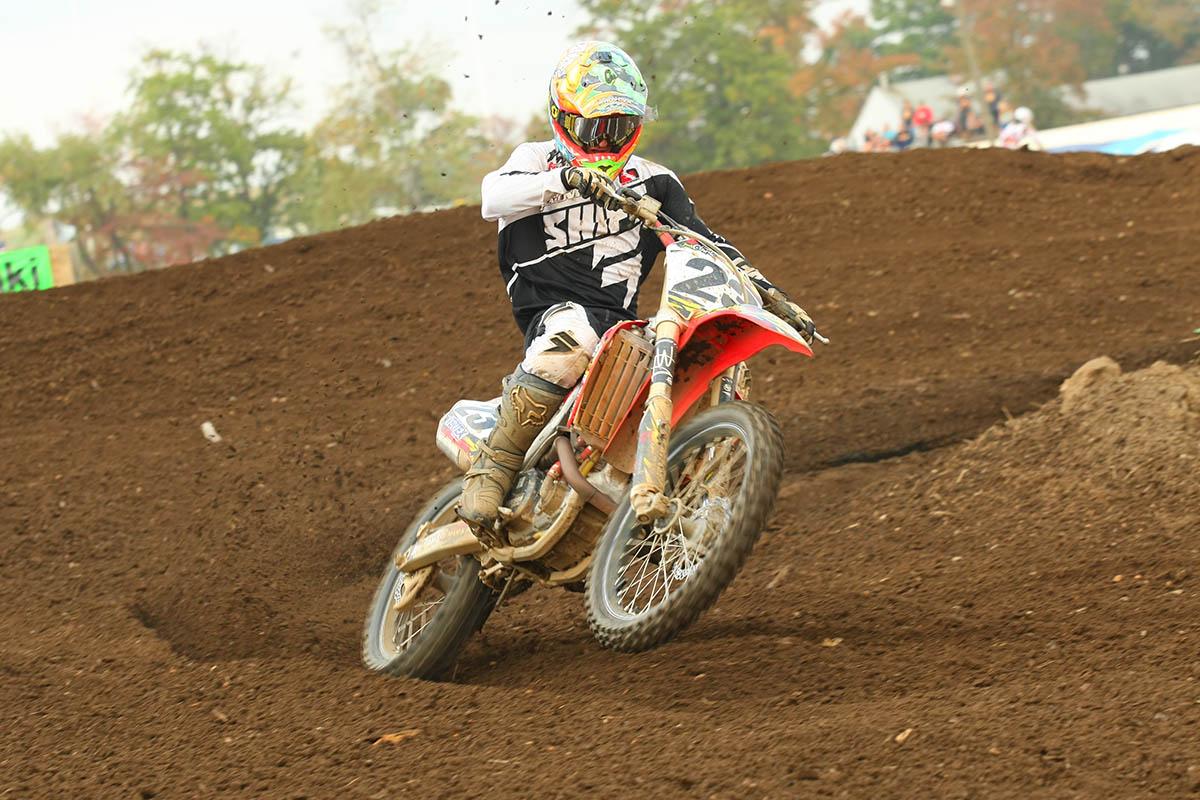 Josh Clark was on the podium for three out of four motos on Sunday. His 6-3 finishes were good for 4th overall in the 250 Pro Class, and 1-2 finishes gave him the overall in the 450 Pro Class. 