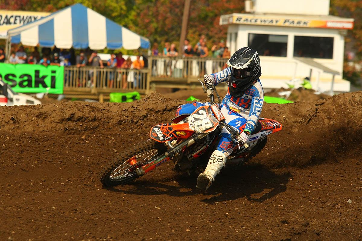 Despite having to race the entire moto in third gear due to a broken shift lever, Orange Brigade KTM rider Alexander Frye won the prestigious Ironman Classic moto. He also won the 250 Amateur class on Saturday.