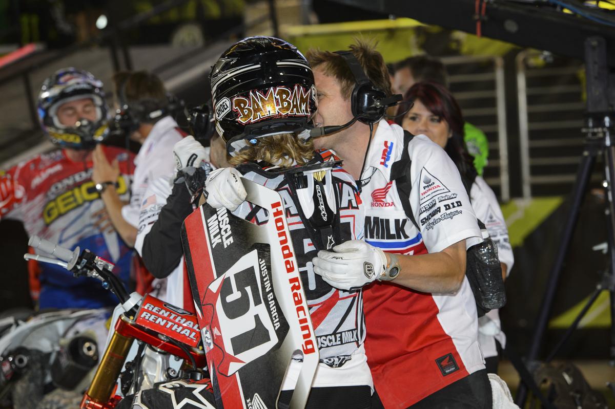 Justin Barcia made a statement toward his 2013 Monster Energy Supercross chances by winning the overall. 