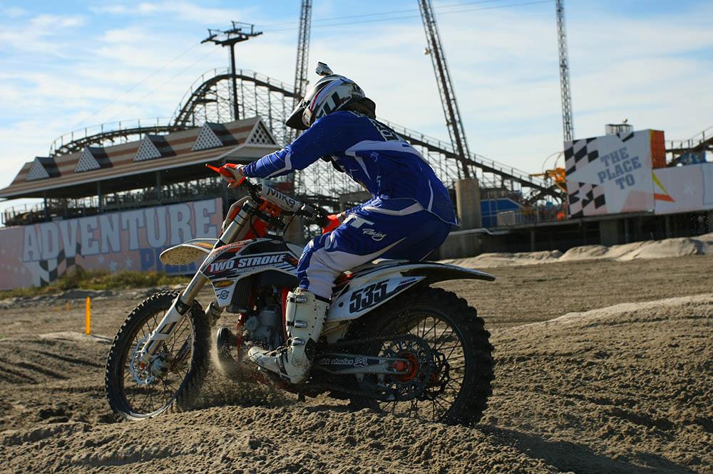 Joey Peters is signed on to the new Two Stroke Motocross.com team for the 2014 supercross and national series. He showed his new sponsors he knows how to make a 2-stroke sing. Peters was on the podium in 3 out of 4 motos and finished second overall in the 250A class. / Scott Lukaitis photo 