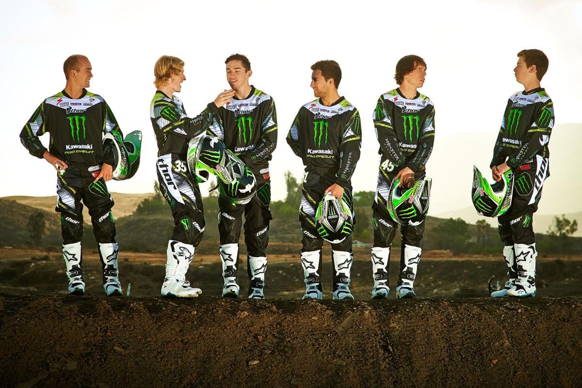 The 2014 Monster Energy/Pro Circuit Kawasaki team