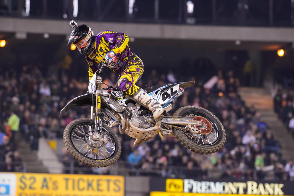 Vince Friese surprised everyone when he grabbed the 450SX holeshot.