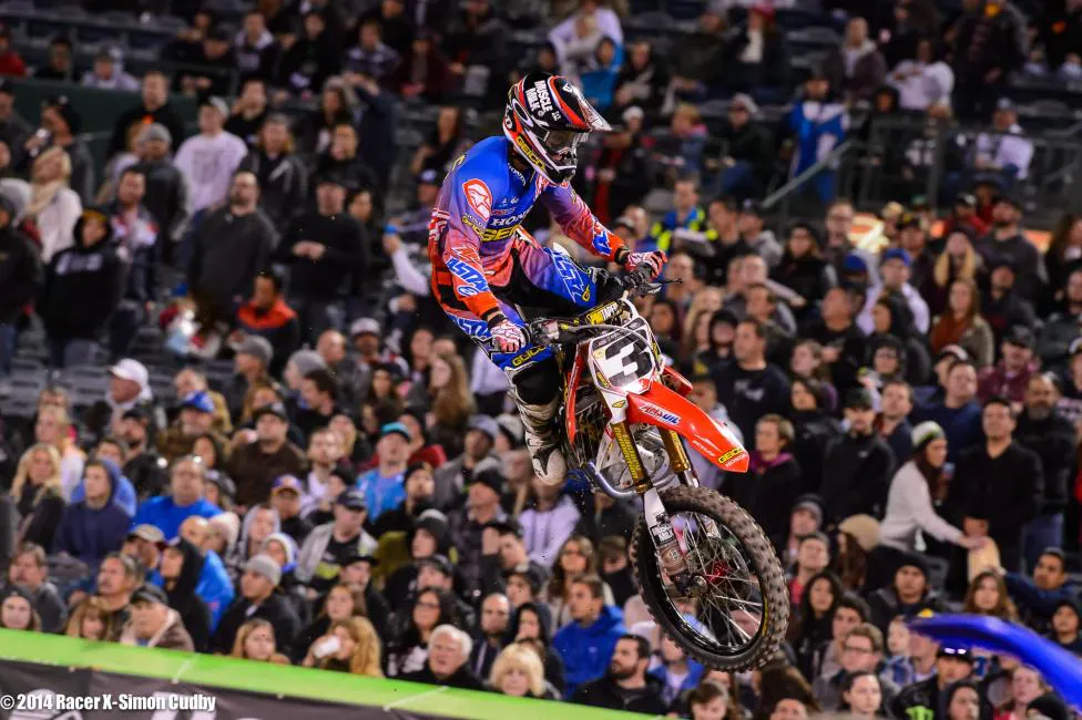 Eli Tomac looked good, but not spectacular, in his return from a shoulder injury. A flat tire led to a DNF in the main.