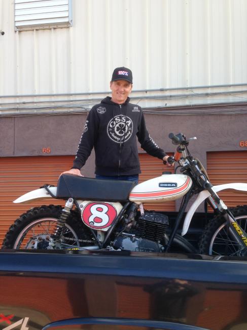 Scott Burnworth and the Ossa he rode for the 100% “Barstow” video. 