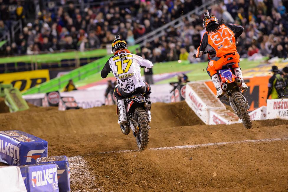 Anderson (left) and Malcolm Stewart had their problems at A3, but were less aggressive in San Diego.  