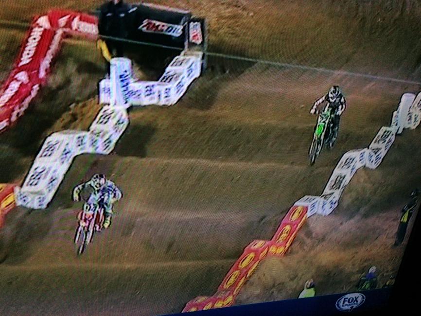 Chad Reed felt more comfortable carrying the outside momentum into the whoops while Roczen stayed more to the center.