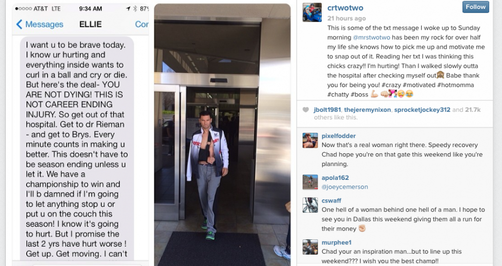 How's that for an inspiring message? Ellie Reed has her man's back!