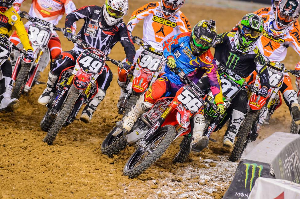 Only two riders had three digit numbers in the 250SX East Region main.  