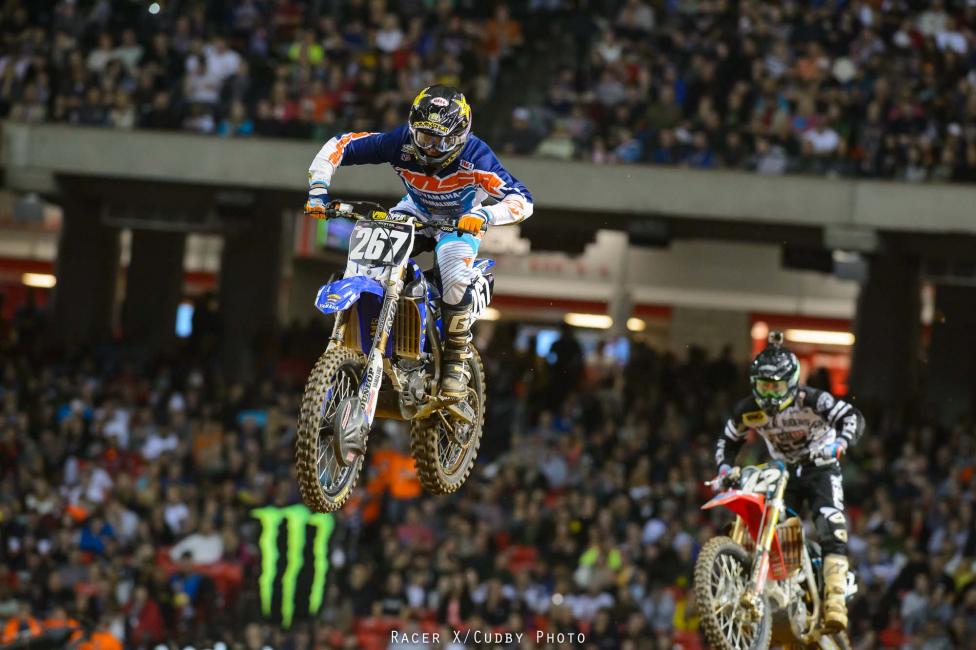 Behind the two Monster Energy/Pro Circuit Kawasaki riders was close battle for third between Anthony Rodriguez, Blake Wharton, Vince Friese and Justin Bogle. One rhythm section vastly changed the close battle between the four riders. 