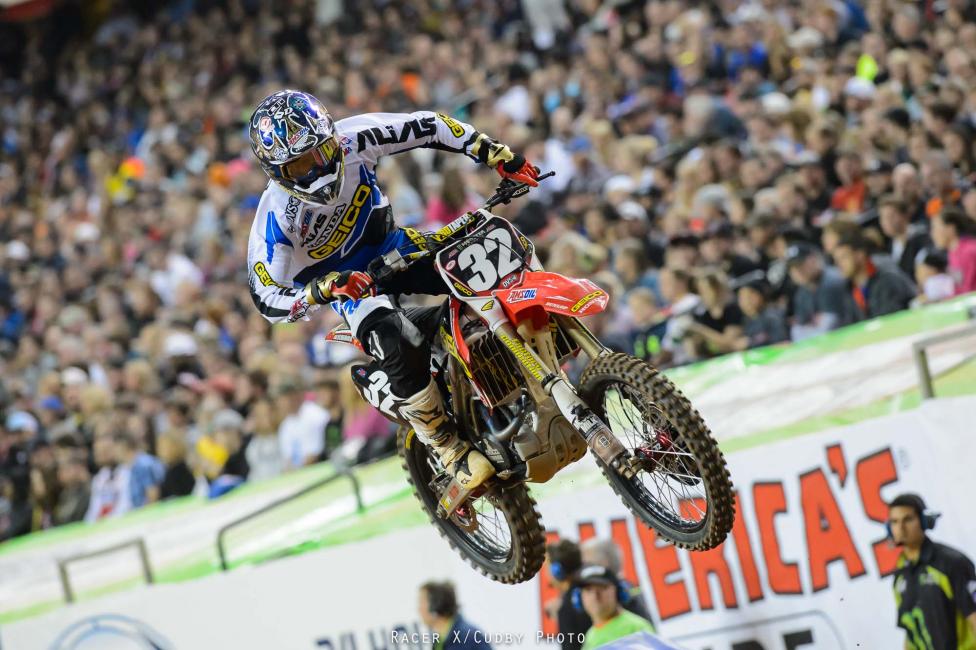 Wharton slid out in the corner entering the lane, letting both Friese and Bogle by. Rodriguez crashed hard stepping off of a tabletop and DNF’d the race. Friese got caught up in the mix momentarily but Bogle made it through clean to take third for the remainder of the race.