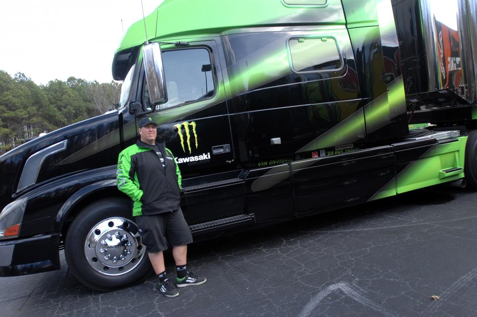 Brian “Big B” Barnhart is the rig driver for Monster Energy Kawasaki.