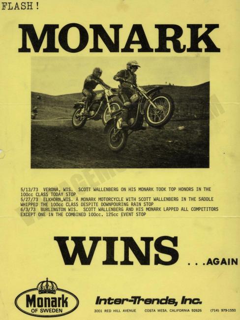 ... and somehow this slipped into Scott's contributions, a Monark win ad from 1973 starring a young Midwest go-getter named Scott Wallenberg! 