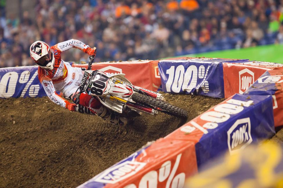 Following a week filled with controversy, MotoConcepts Mike Alessi pushed everything aside to grab the holeshot over Ryan Dungey and Eli Tomac.