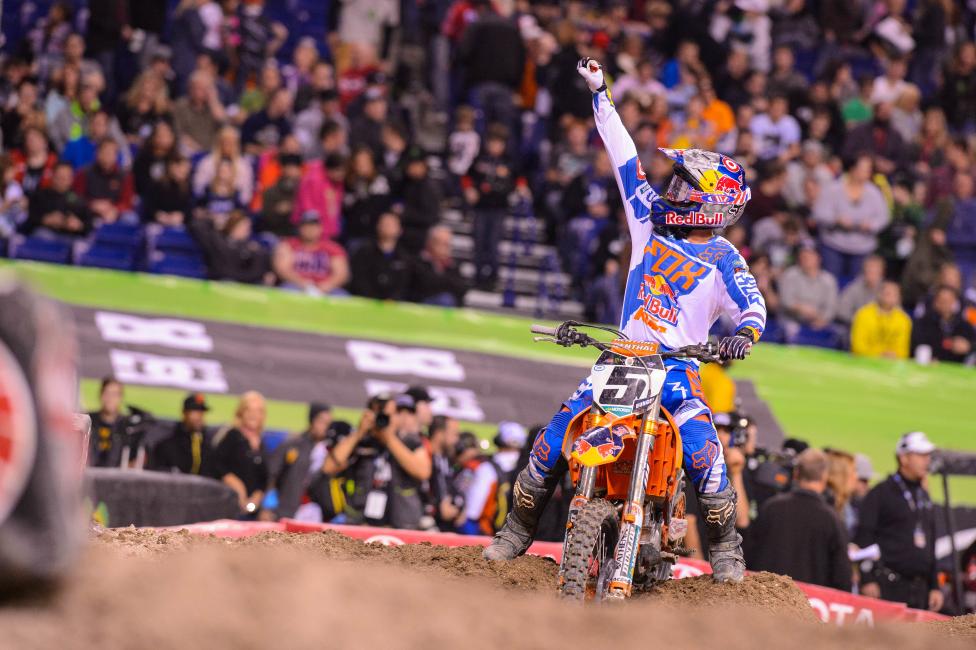 Ryan Dungey won his first race of the season in Indy.  