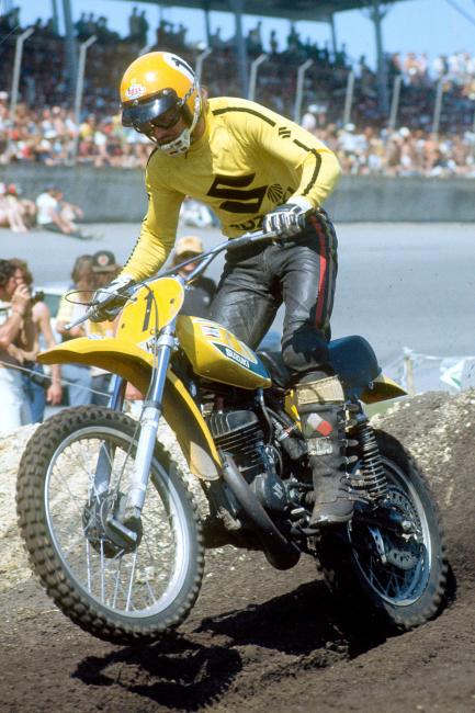 Roger DeCoster is no stranger to Daytona, here he's seen racing in 1974.