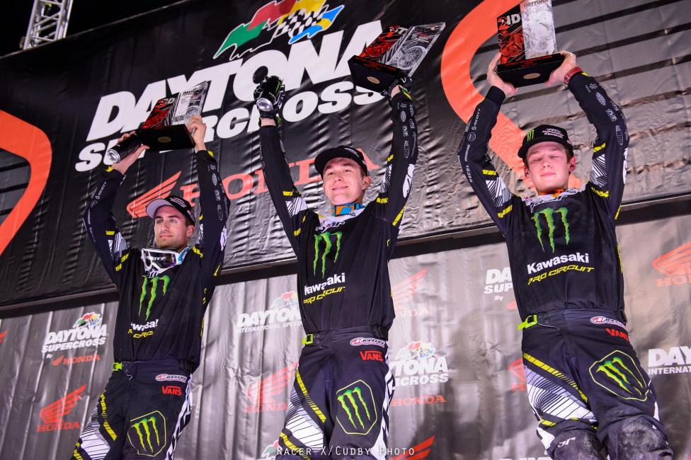 It was an all green podium at Daytona.  