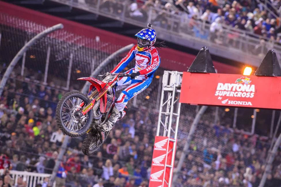 Troy Lee Designs/Lucas Oil Honda’s Malcolm Stewart took a heavy fine for a heated moment at Daytona.