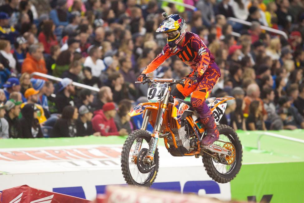 A rock jammed into Roczen's rear brake, which cost him any chance of  a good finish.