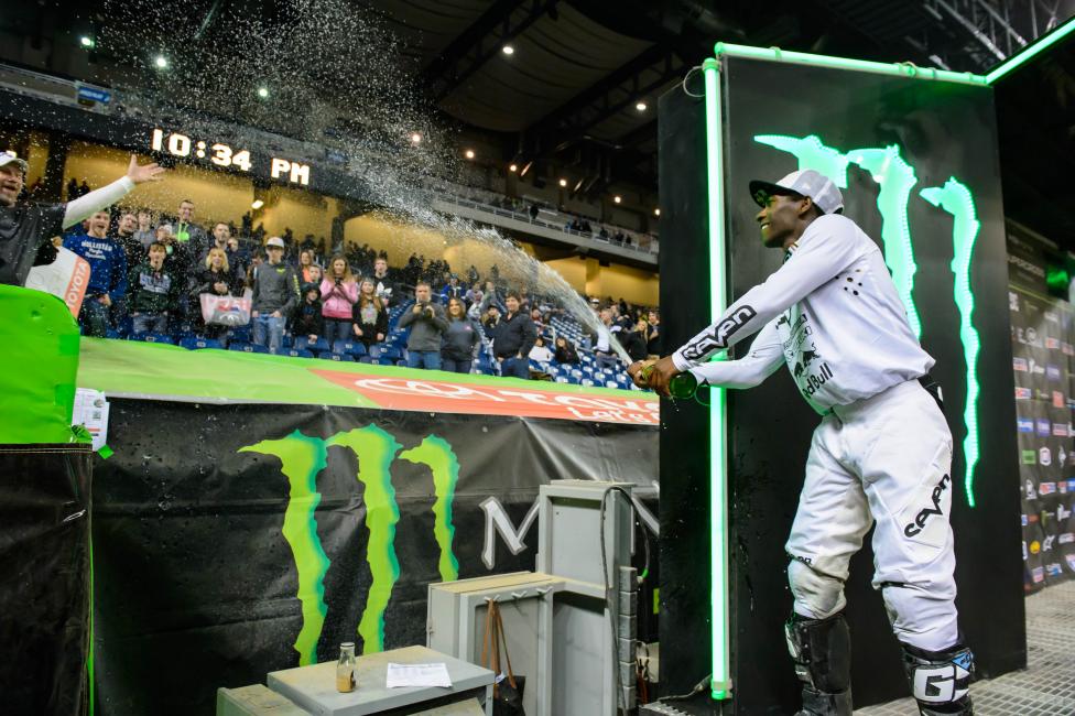 Stewart now has 48 career wins, tied with Ricky Carmichael for second all time.  