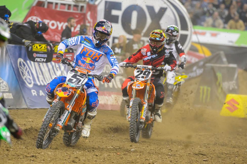 Ryan Dungey (5) and Andrew Short (29) both used data from the Dartfish to find the fastest line in Detroit. 