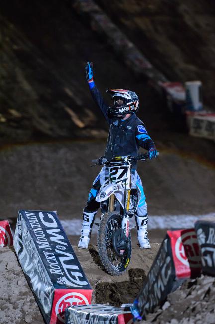 Michigan native Nick Wey got the crowd pumped during opening ceremonies.  