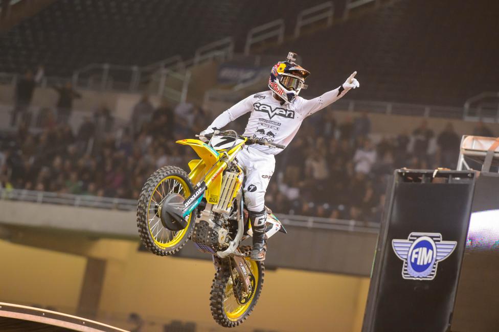James Stewart tied Ricky Carmichael in SX wins last weekend. 
