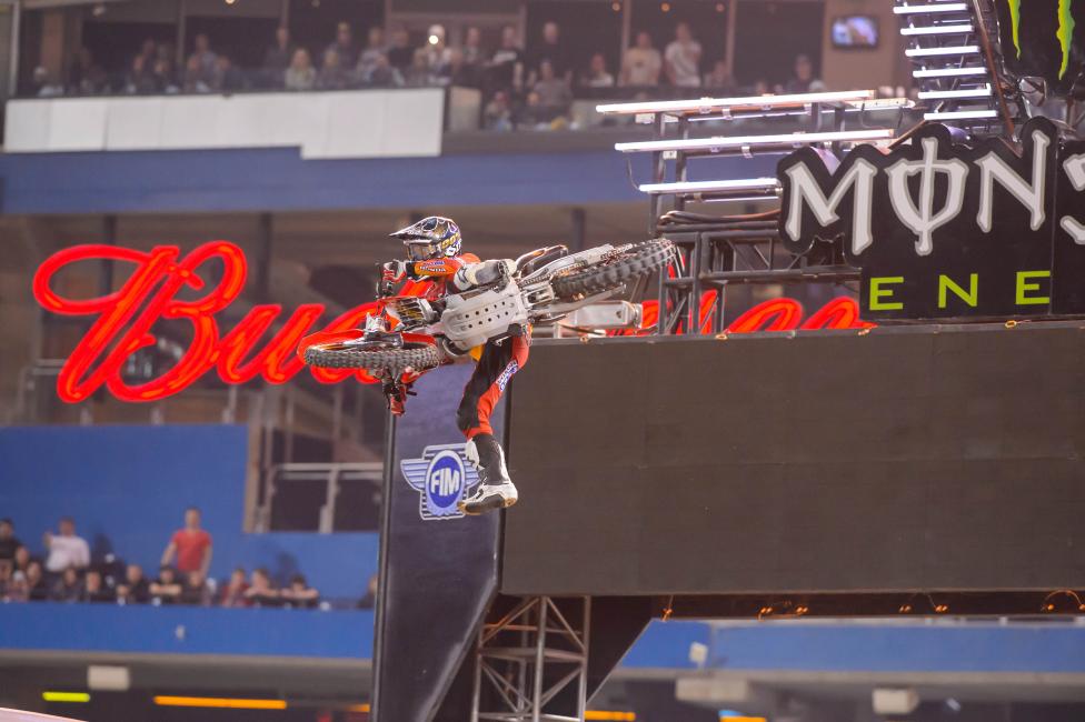 Justin Bogle celebrates his first career 250SX win.  