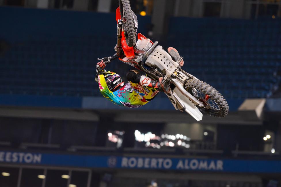 Barcia was having fun in practice, throwing HUGE whips, which he says translated over to the main.  