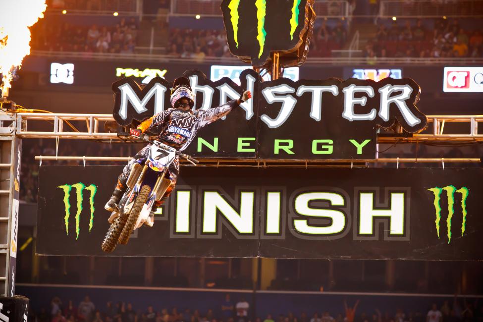 Stewart celebrates his win in St. Louis in 2011. 