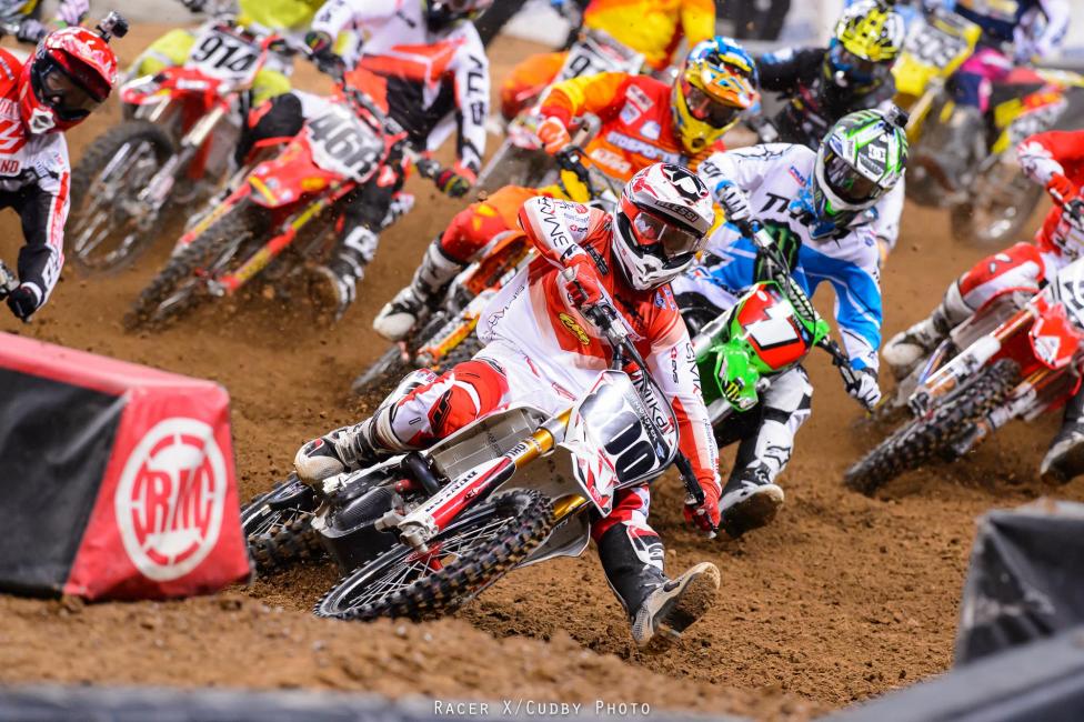 Holeshot artist Mike Alessi would take the early lead, but the night belonged to Villopoto and Stewart. 