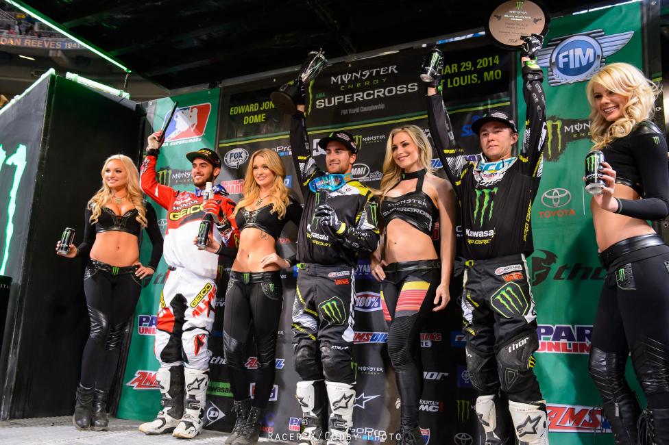 Bogle (left) would join Pro Circuit teammates Davalos and Baggett on the podium. 