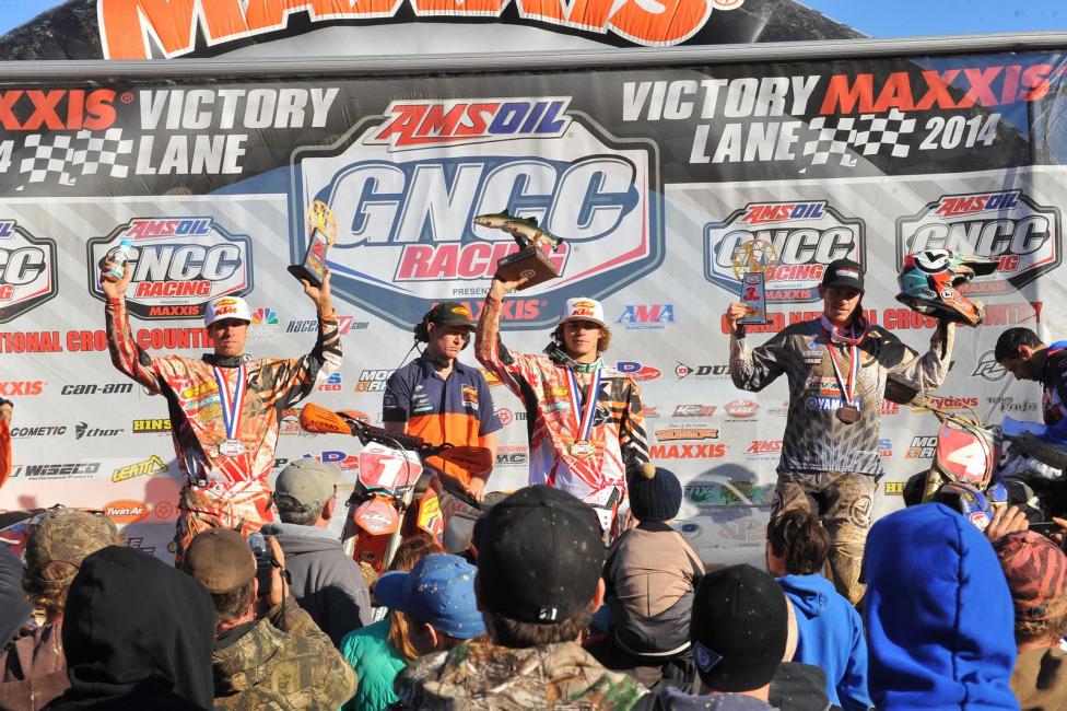 Mullins (left), Russell and Strang made up the XC1 podium.