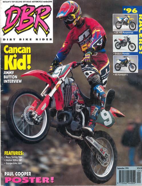 Jimmy Button on the September 1996 issue of Dirt Bike Rider.  