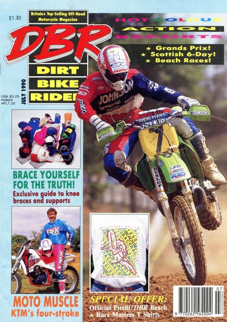 Billy Liles on the July 1990 cover the UK based Dirt Bike Rider. 