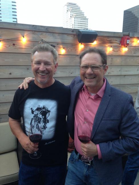 AIM Expo organizer Larry Little and Cycle World publisher Andy Leisner.