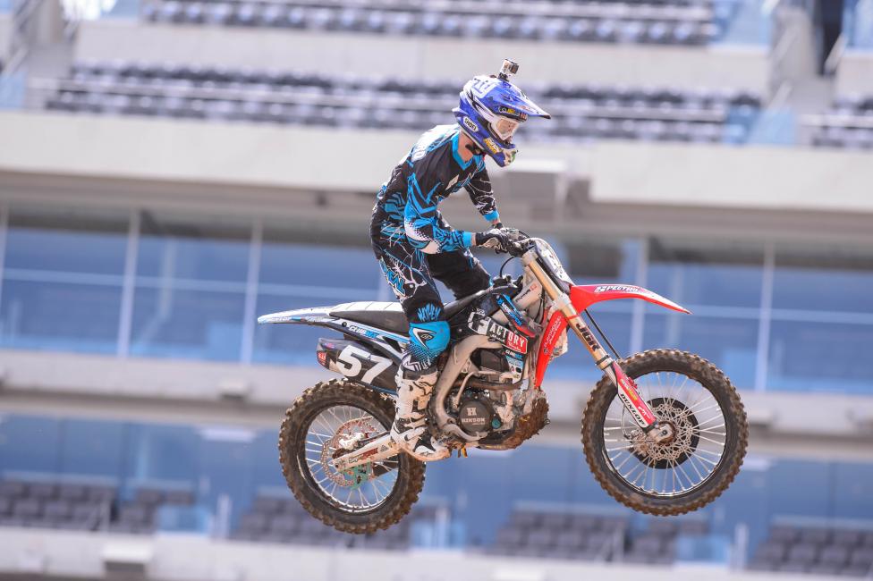 AJ Catanzaro overcame a big crash to finish 13th in the main. 