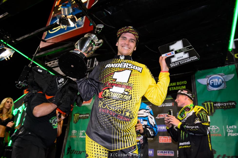 Jason Anderson clinched the 250SX West Region on Saturday.  