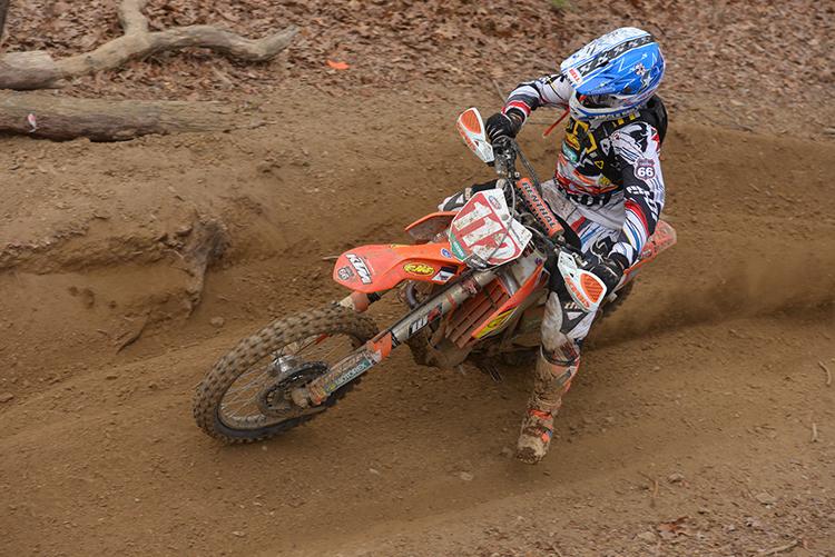 Charlie Mullins leads in GNCC XC1 racing.  