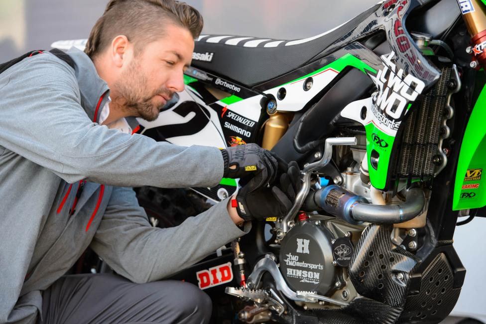 Mechanics are still hard at work getting ready for the Lucas Oil Pro Motocross season opener on May 24 at Glen Helen. 