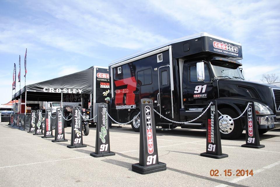 The all black setup for the Crosley Radio/RiderSurance/Bee Line/H&O Contracting team.