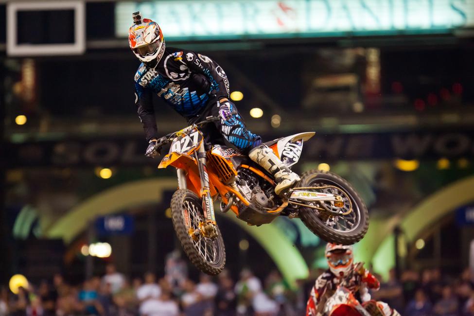 After winning two titles in Australia, Larsen returned to the states with JDR KTM. 