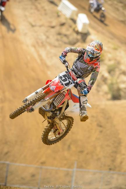 No changes for Honda Muscle Milk. Justin Barcia and Trey Canard are still with the team, although Barcia's leg is not with his bike here. Canard, by the way, is said to be flying in pre-season testing.