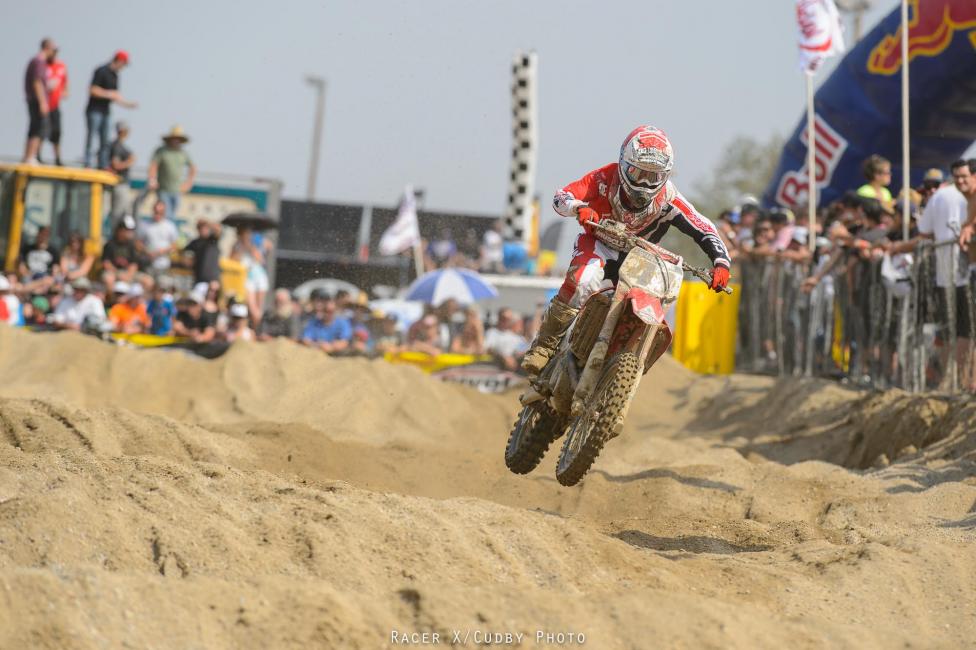 Canard came back from a seventh in the first moto to finish third overall.Photo: Cudby