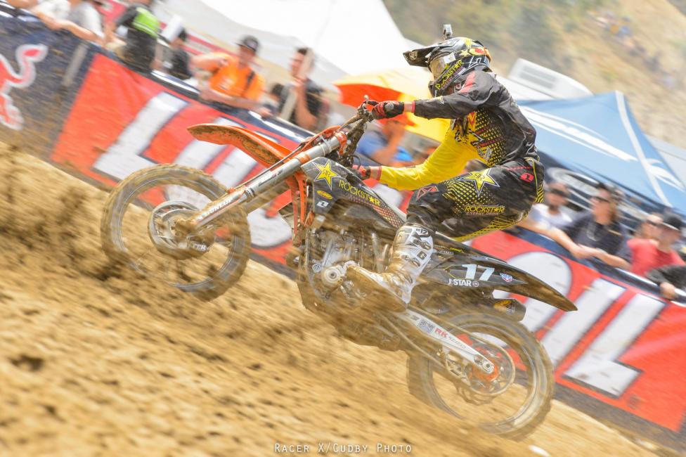 A blown motor in the second moto ruined Anderson's podium.Photo: Cudby