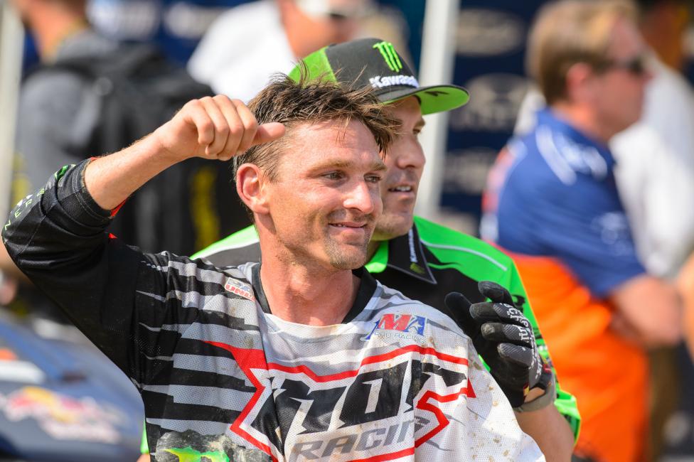 A happy Metcalfe following a fourth overall at Glen Helen.  