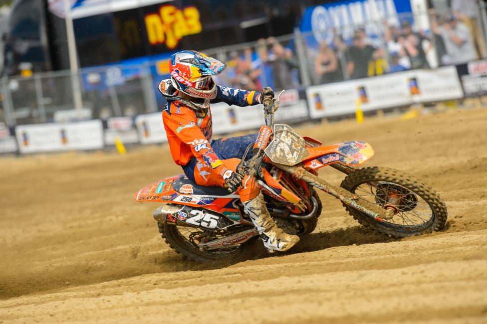 Musquin's repaired knee held up. It was his shoulder that he injured in practice that was cause for concern.  