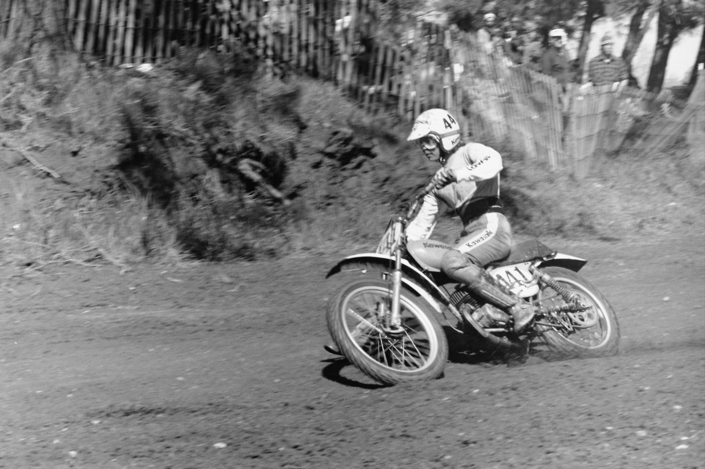 And this man is still in the industry too: Matrix Concepts' founder Eddie Cole was a Kawasaki 125cc factory rider back in 1974. He told us the bike was good, but only good for two and a half motos!